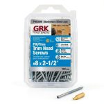 GRK 67730#8 x 2-1/2" FIN/Trim™ 305 Stainless Steel Finish Screws 100 Count-0