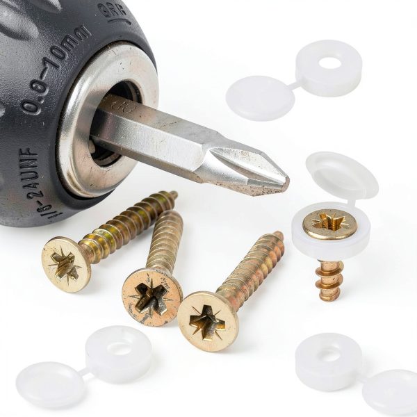 200 Pcs Hinged Screw Cover Caps, Plastic Screw Head Covers, White Screw Caps, Fold Screw Snap Covers Washer Flip Tops for Covering Screw Heads, Screw Protection (M)-4