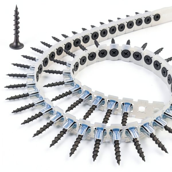 Plastic Chain Belt Drywall Screws 1000pcs #6 * 1-5/8 Drywall to Wood Collated Screw-0