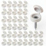 200 Pcs Hinged Screw Cover Caps, Plastic Screw Head Covers, White Screw Caps, Fold Screw Snap Covers Washer Flip Tops for Covering Screw Heads, Screw Protection (M)-0