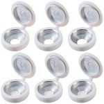 100 Pieces Hinged Screw Cover Caps M5 Screws Caps Folding Screw Covers Cap Plastic Screws Caps with Snap Washer Flip Tops, White-0