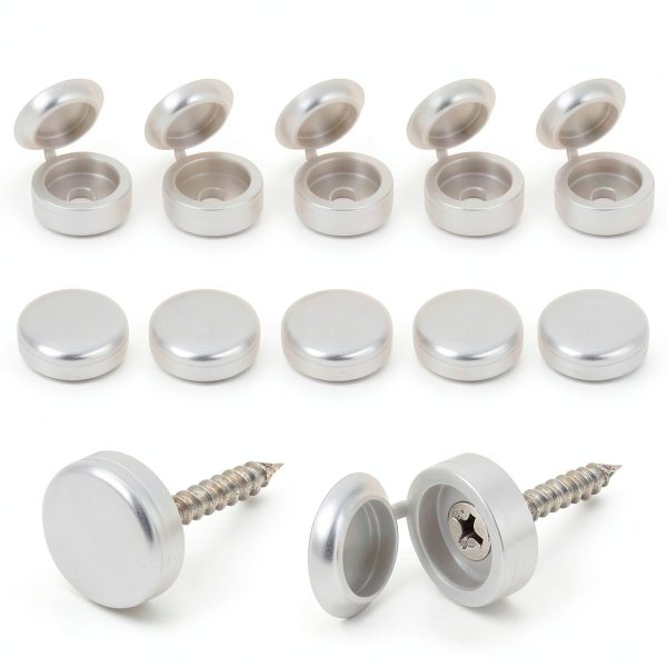 200 Pcs Hinged Screw Cover Caps, Plastic Screw Head Covers, White Screw Caps, Fold Screw Snap Covers Washer Flip Tops for Covering Screw Heads, Screw Protection (M)-3