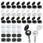 MAQIHAN 200PCS Small Plastic Screw Caps - Cap Covers for Screw White,Black Screw Covers Screw Top Covers Cap Screw Covers,Folding Screw Cover Cap for Decorative,Protection,Covering Screw Black&White-0