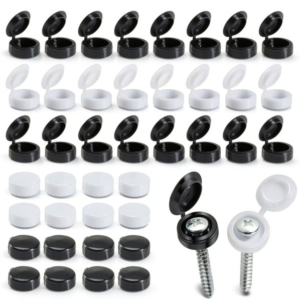 MAQIHAN 200PCS Small Plastic Screw Caps - Cap Covers for Screw White,Black Screw Covers Screw Top Covers Cap Screw Covers,Folding Screw Cover Cap for Decorative,Protection,Covering Screw Black&White-0