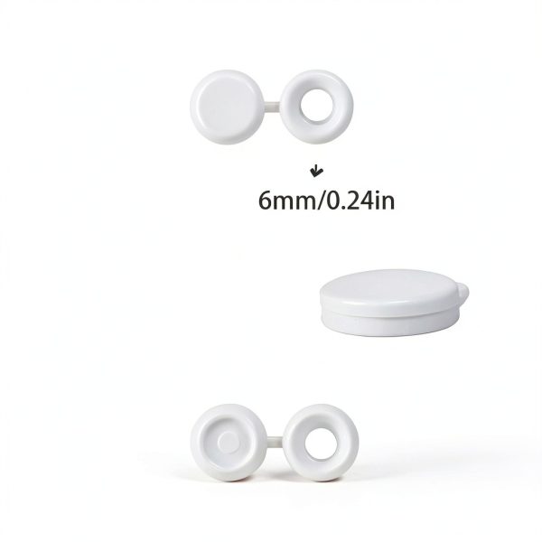 White Plastic Hinged Screw Caps Pocoxll 100 Pack Fold Snap Flip Tops-1