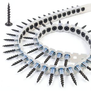 Plastic Chain Belt Drywall Screws 1000pcs #6 * 1-1/4 Drywall to Wood Collated Screw-0