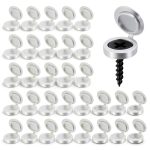200Pcs Plastic Hinged Screw Cover Caps, Shutter Screw Caps, White Snap Washer Covers Flip Tops for Screw Protection, Covering Screw Heads, 577452_1_Vrc8r9kt3-0