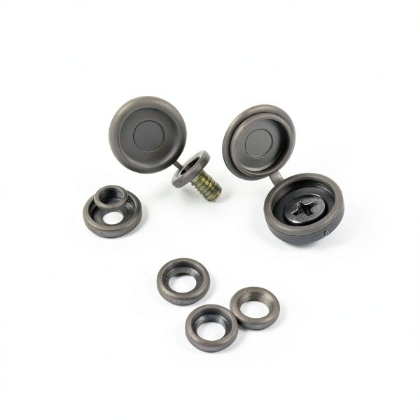 Screw Cover Caps 100pcs Generic Plastic Hinged Caps Dark Gray-2