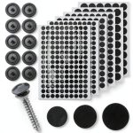 Screw Cover Stickers 580pcs Black Self‑Adhesive PVC Caps by Alrhso-0