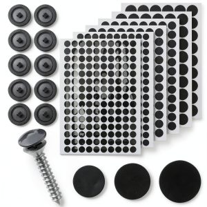 Screw Cover Stickers 580pcs Black Self‑Adhesive PVC Caps by Alrhso-0