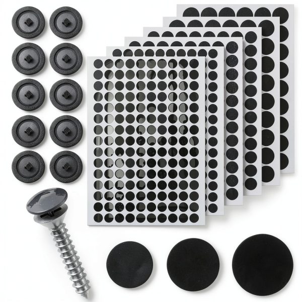 Screw Cover Stickers 580pcs Black Self‑Adhesive PVC Caps by Alrhso-0