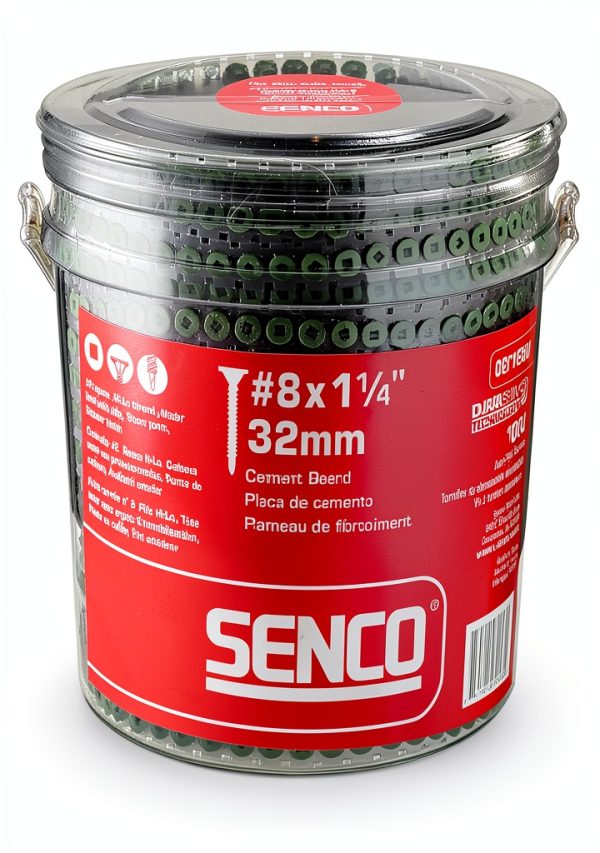 Senco 08T125W DuraSpin #8 x 1-1/4 inch Cement Board Collated Screw, 1k-0