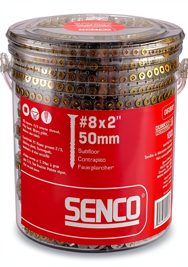 Senco 08F200Y Duraspin 8x2 Collated Screws 2" Yellow Zinc 1k Pack-0