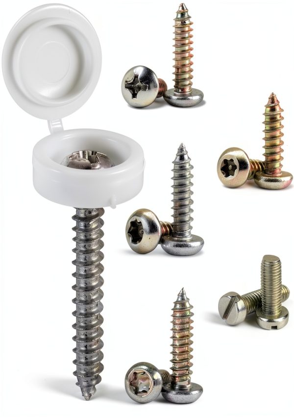 White Screw Caps 50 PCS Plastic Hinged Screw Covers by QfwdfcTrenz-6