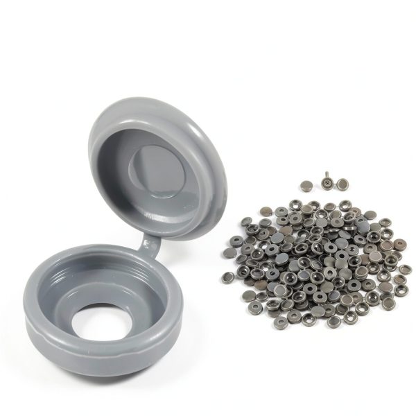 Screw Cover Caps 100pcs Generic Plastic Hinged Caps Dark Gray-1