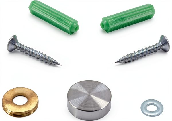 Satin Nickel Screw Covers 4pcs Solid Brass Fasteners by Rierdge-4