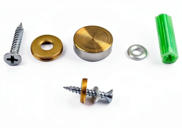 Satin Nickel Screw Covers 4pcs Solid Brass Fasteners by Rierdge-2