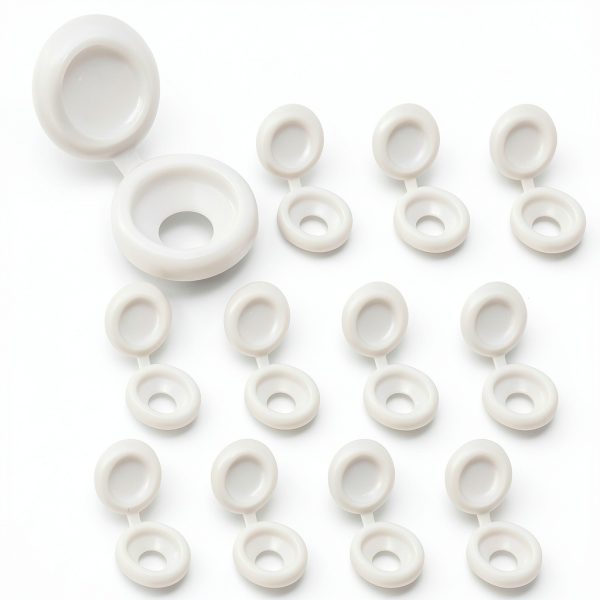 White Plastic Hinged Screw Caps Pocoxll 100 Pack Fold Snap Flip Tops-0