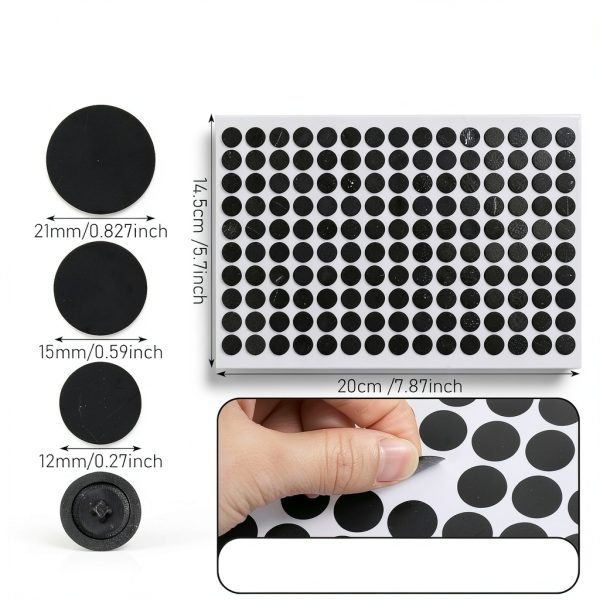 Screw Cover Stickers 580pcs Black Self‑Adhesive PVC Caps by Alrhso-1