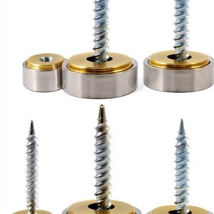 Satin Nickel Screw Covers 4pcs Solid Brass Fasteners by Rierdge-0